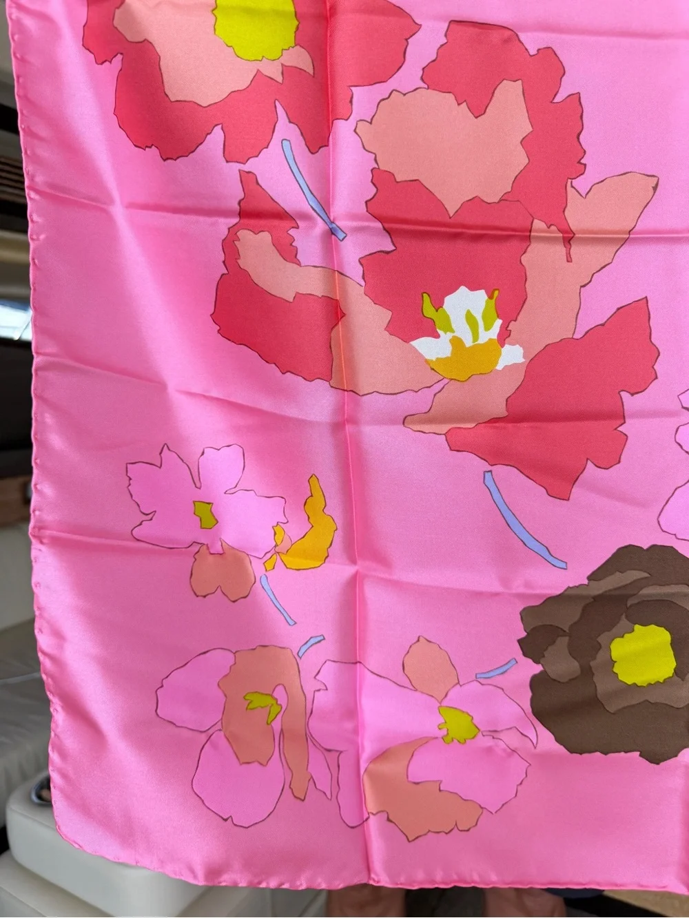 Dior Pink Floral Silk Scarf